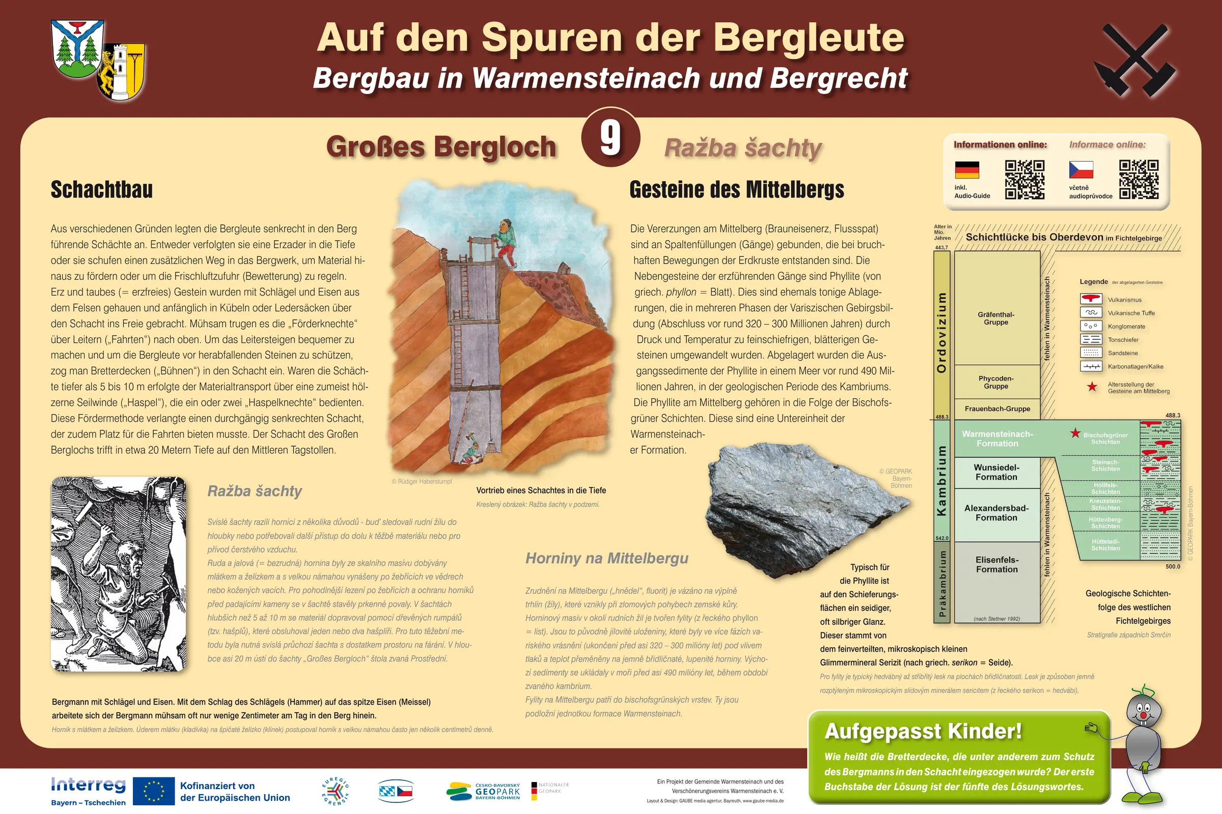 Die Tafel an der Station: Großes Bergloch