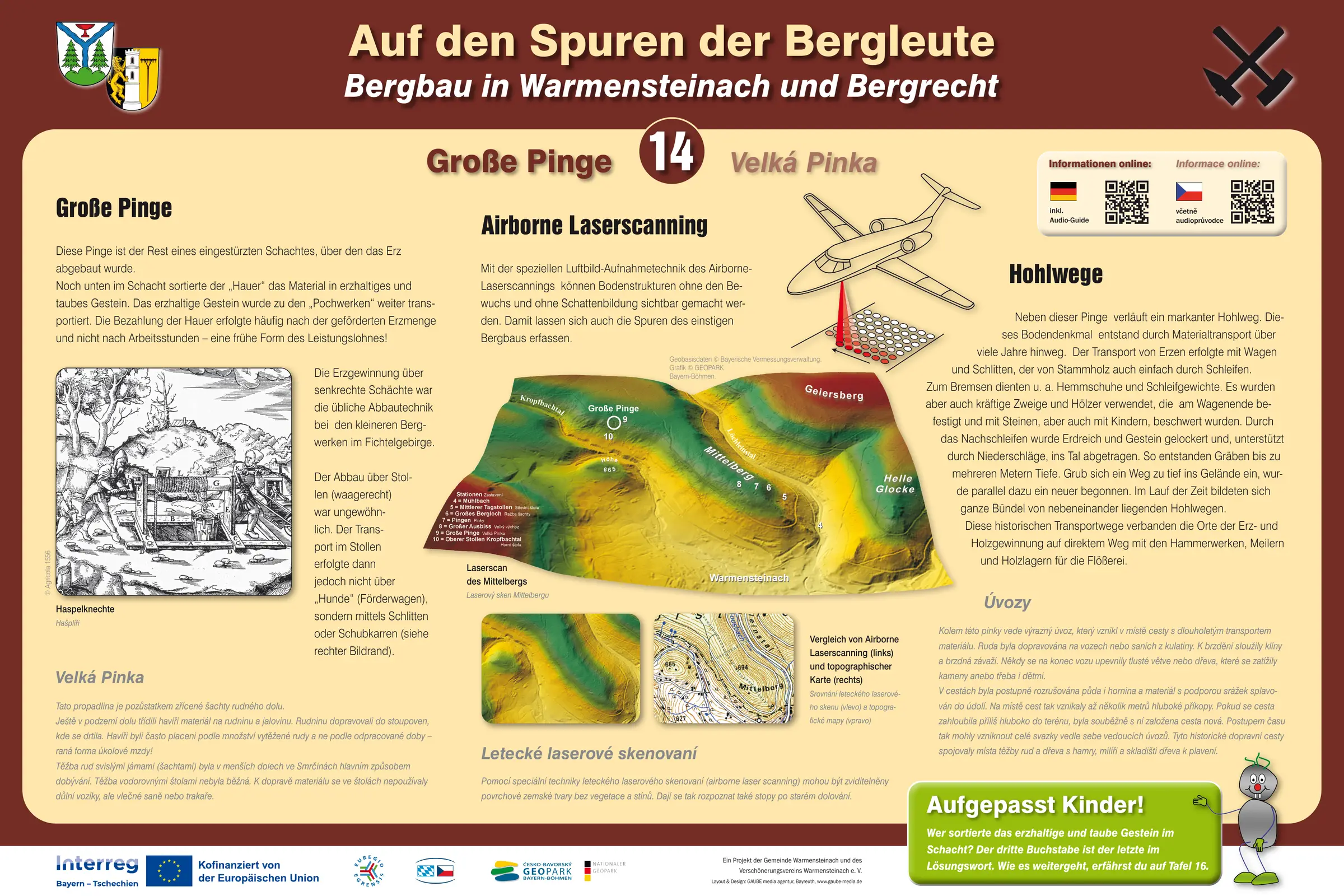 Die Tafel an der Station: Große Pinge