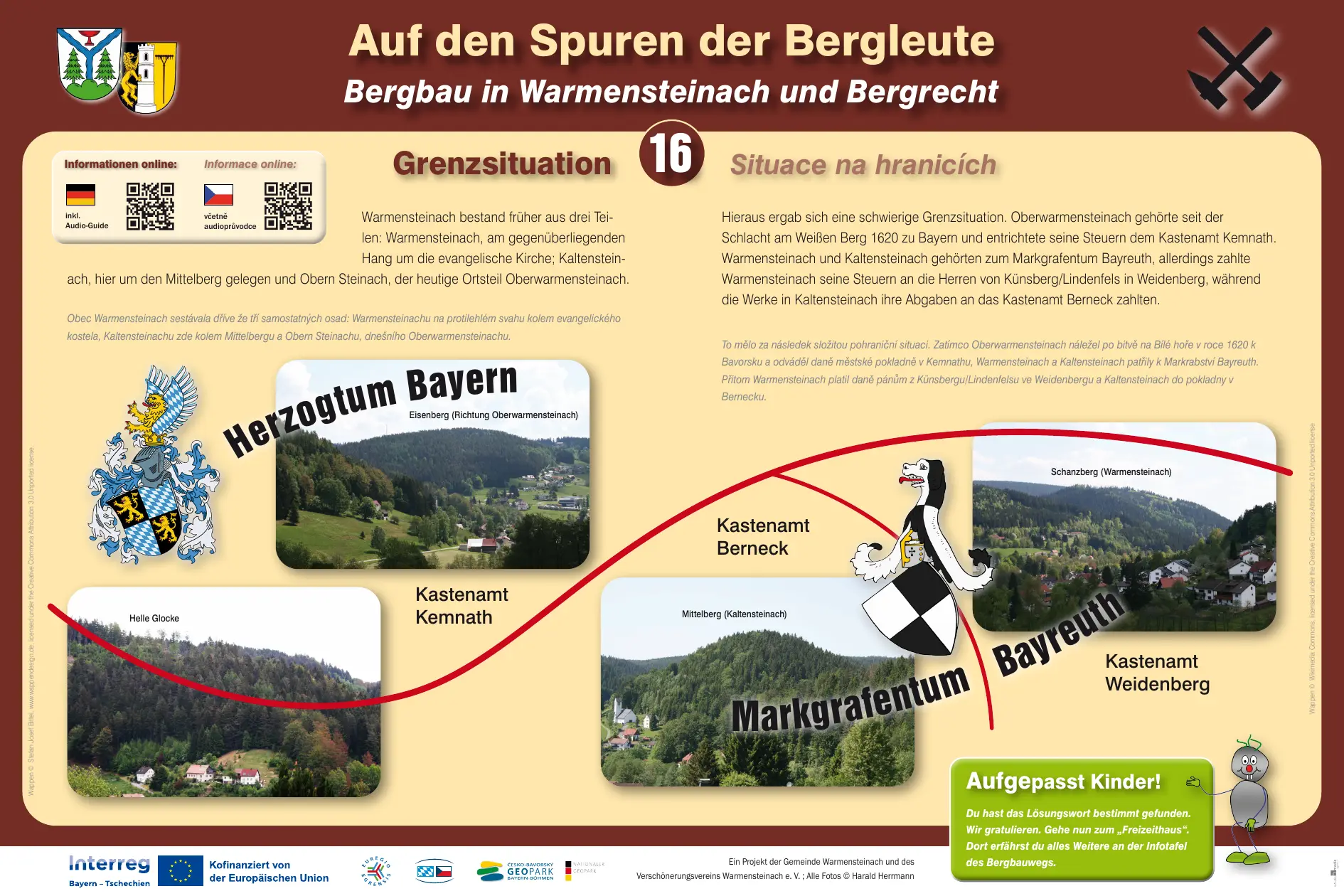 Die Tafel an der Station: Grenzsituation
